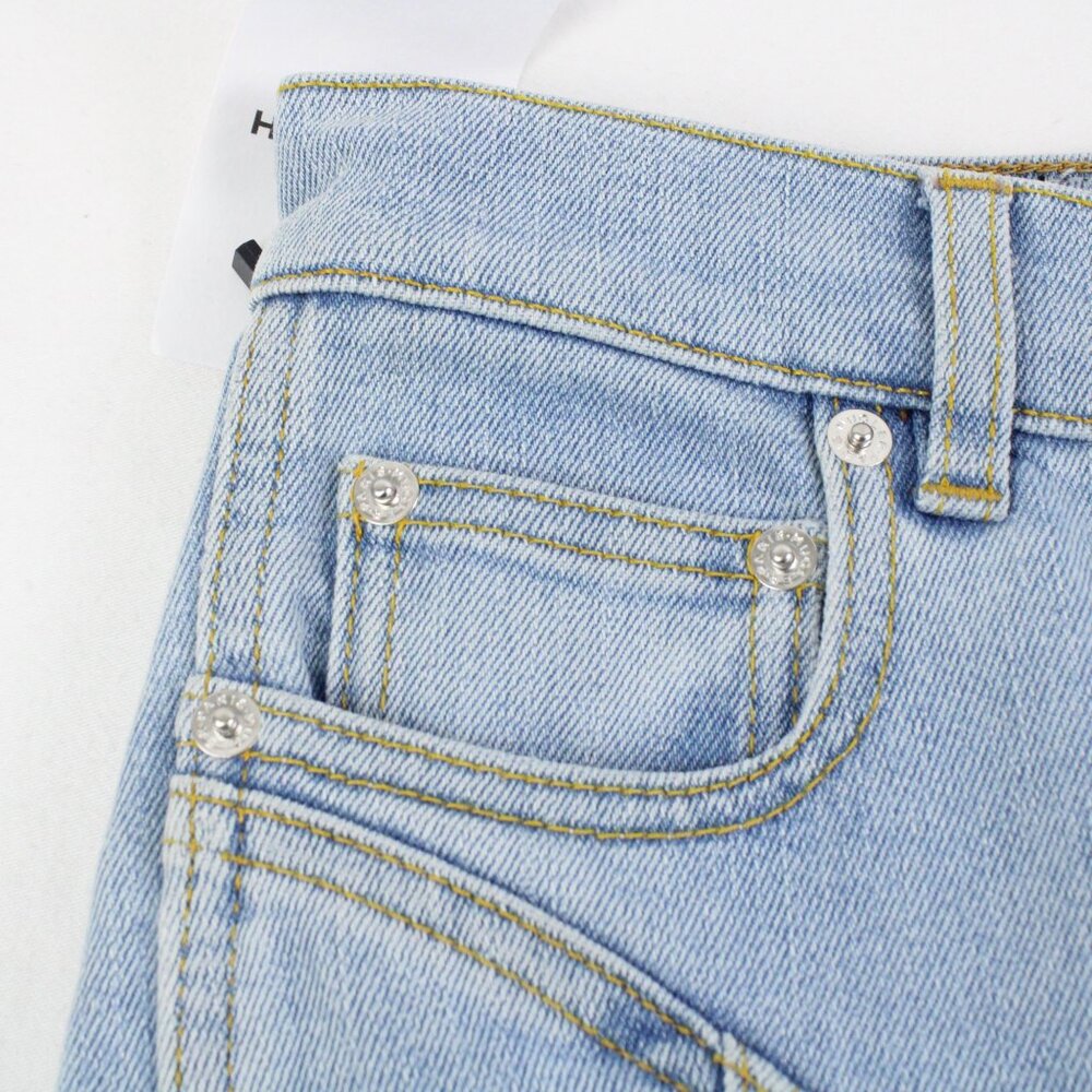 NWT Mugler Bi-Color Spiral Jeans in Blue/Light Blue EU Size 36